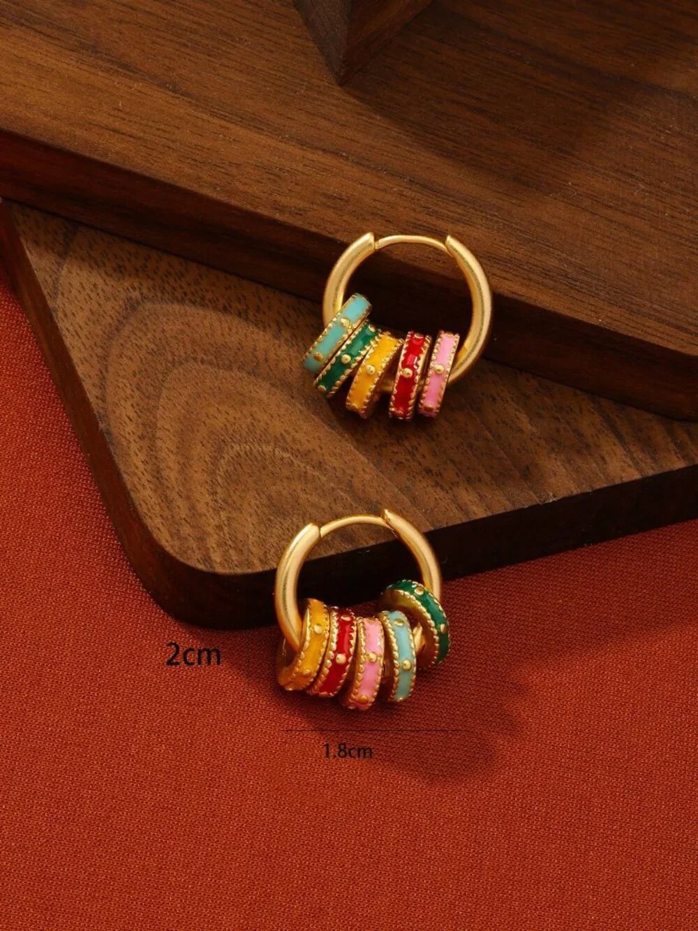 Gold Casual Women's multicolor Geometric Hoop Earrings